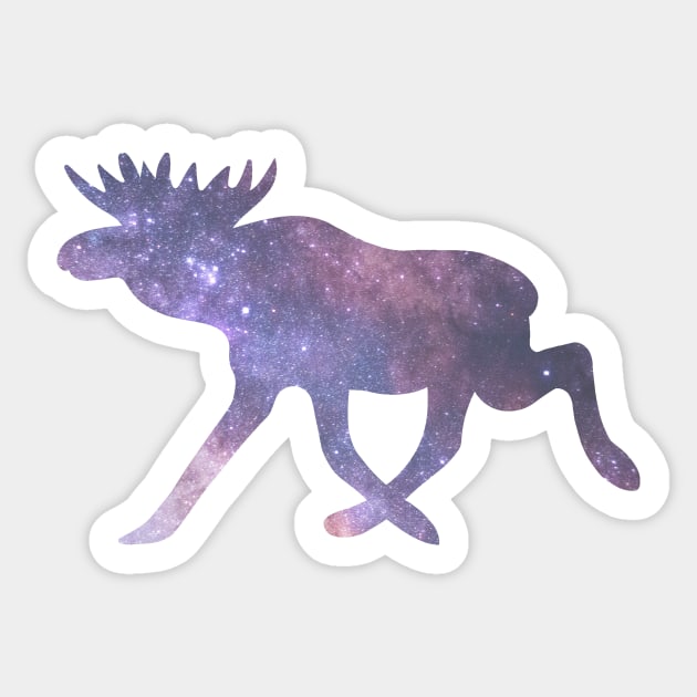 Galaxy Elk Sticker by Unelmoija